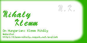 mihaly klemm business card